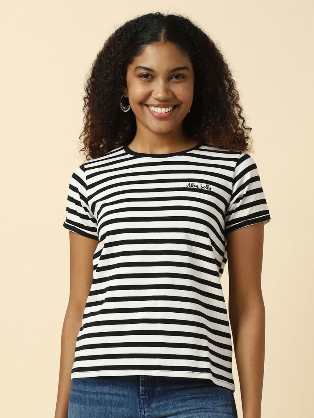 Allen Solly Woman Women Striped Pockets T-shirt