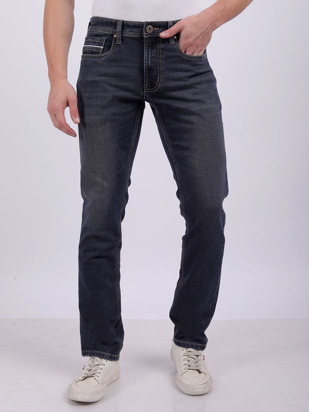 Numero Uno Men Skinny Fit Low-Rise Light Fade Stretchable Jeans