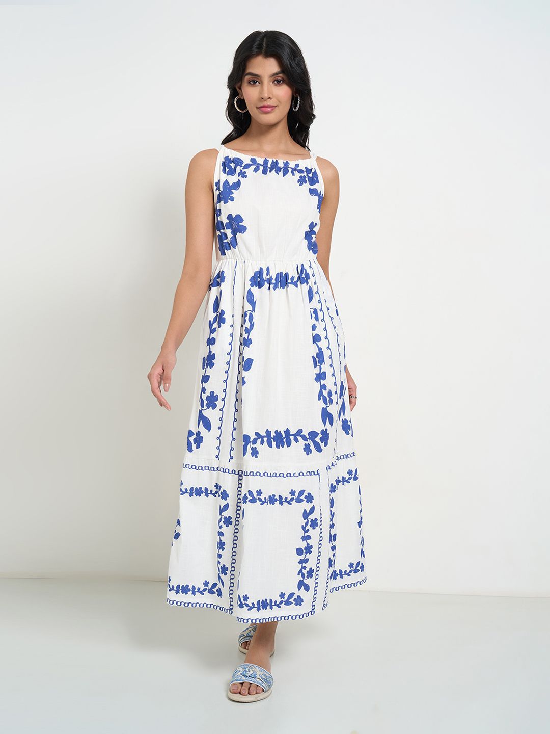 Buy AKKRITI BY PANTALOONS Floral Printed Cotton Maxi Dress - Dresses for  Women 33469399 | Myntra