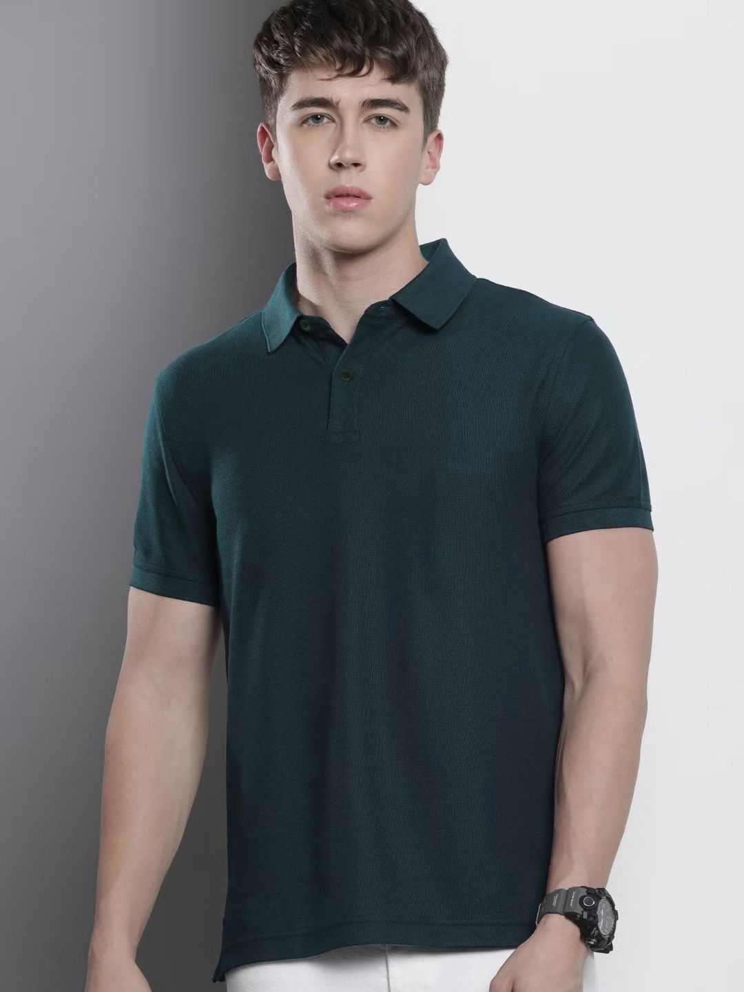 SZN Men Polo Collar Moisture Wicking Regular Fit T-shirt
