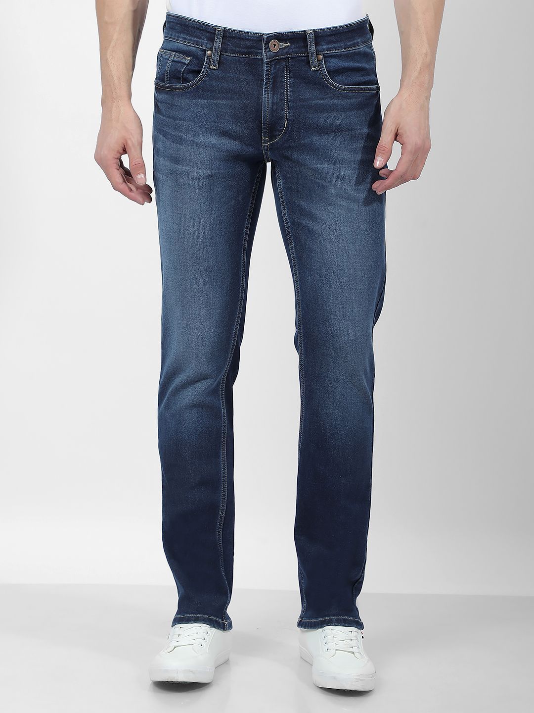 Numero Uno Men Skinny Fit Low-Rise Light Fade Stretchable Jeans
