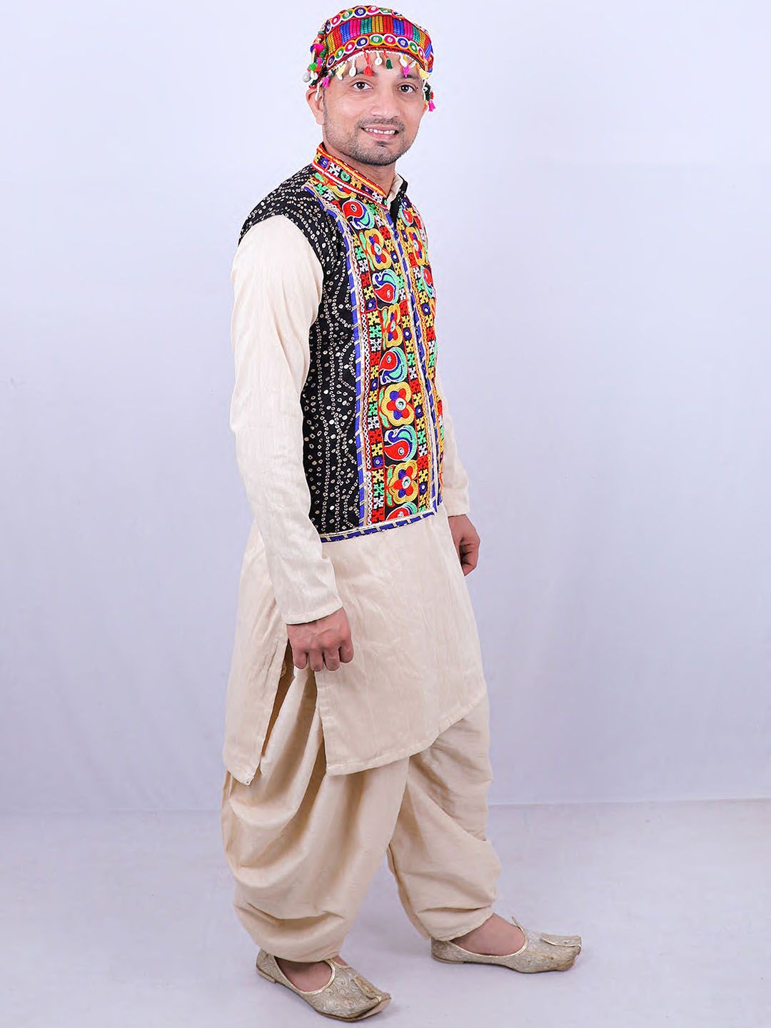 AGLARE Men Floral Open Front Jacket With Embroidered