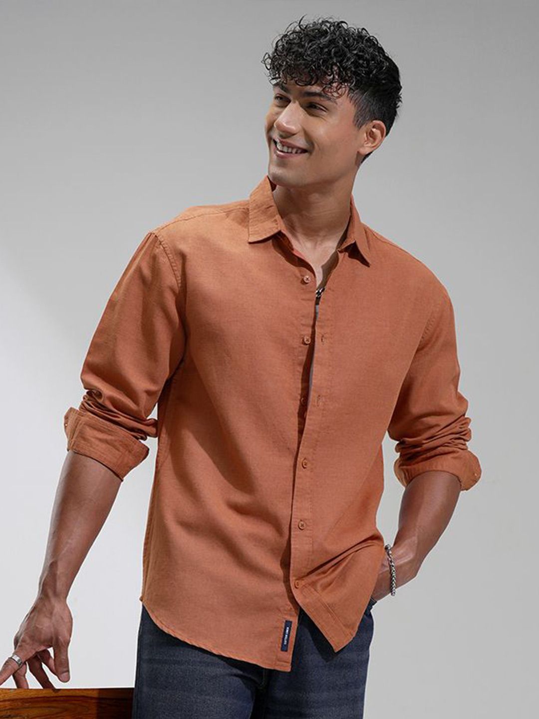 HIGHLANDER Highlander Men Cotton Linen Casual Shirt