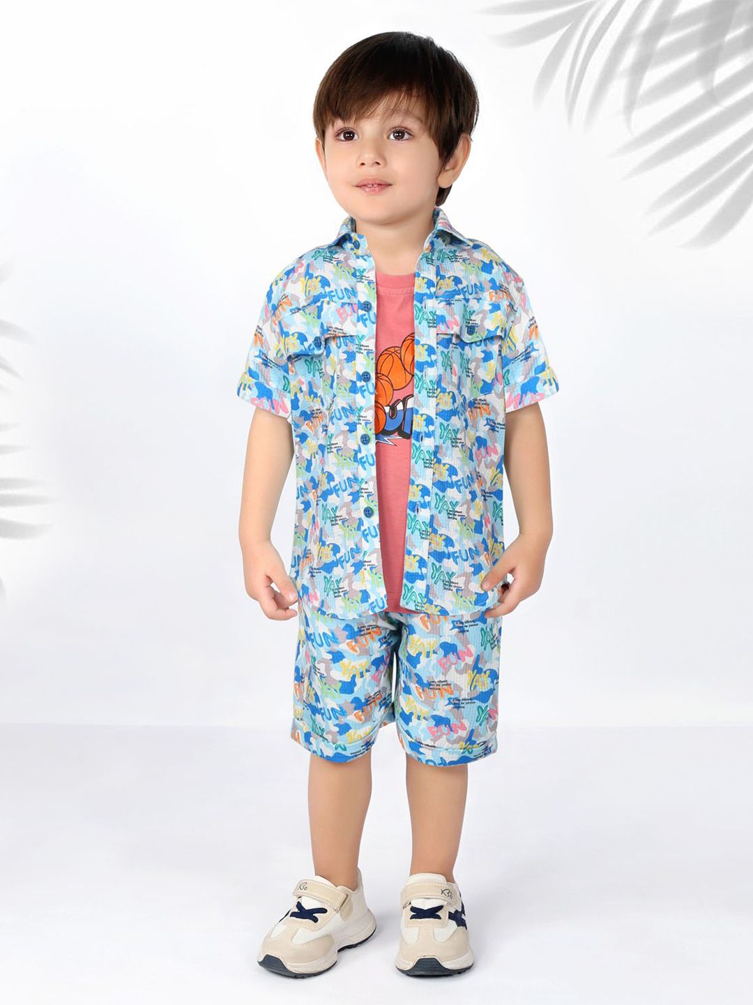 Bad Boys Boys Printed Short Sleeves T-shirt And Shirt With Shorts