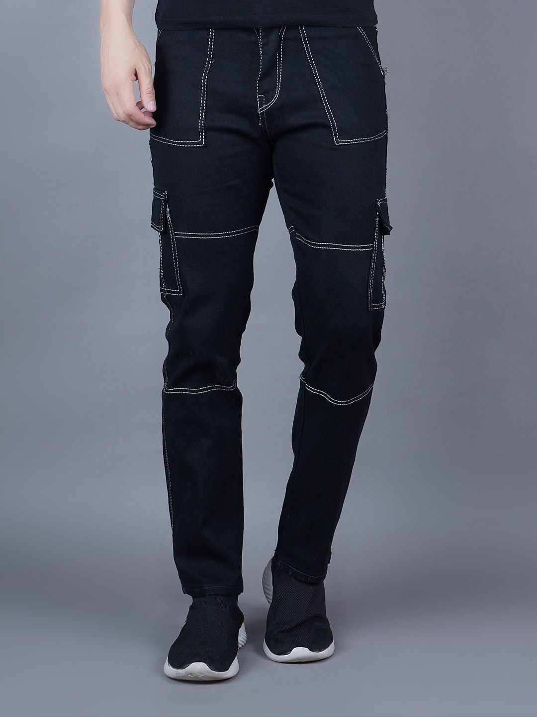 SZN Men Classic Slim Fit Mid-Rise Clean Look Non Stretchable Jeans