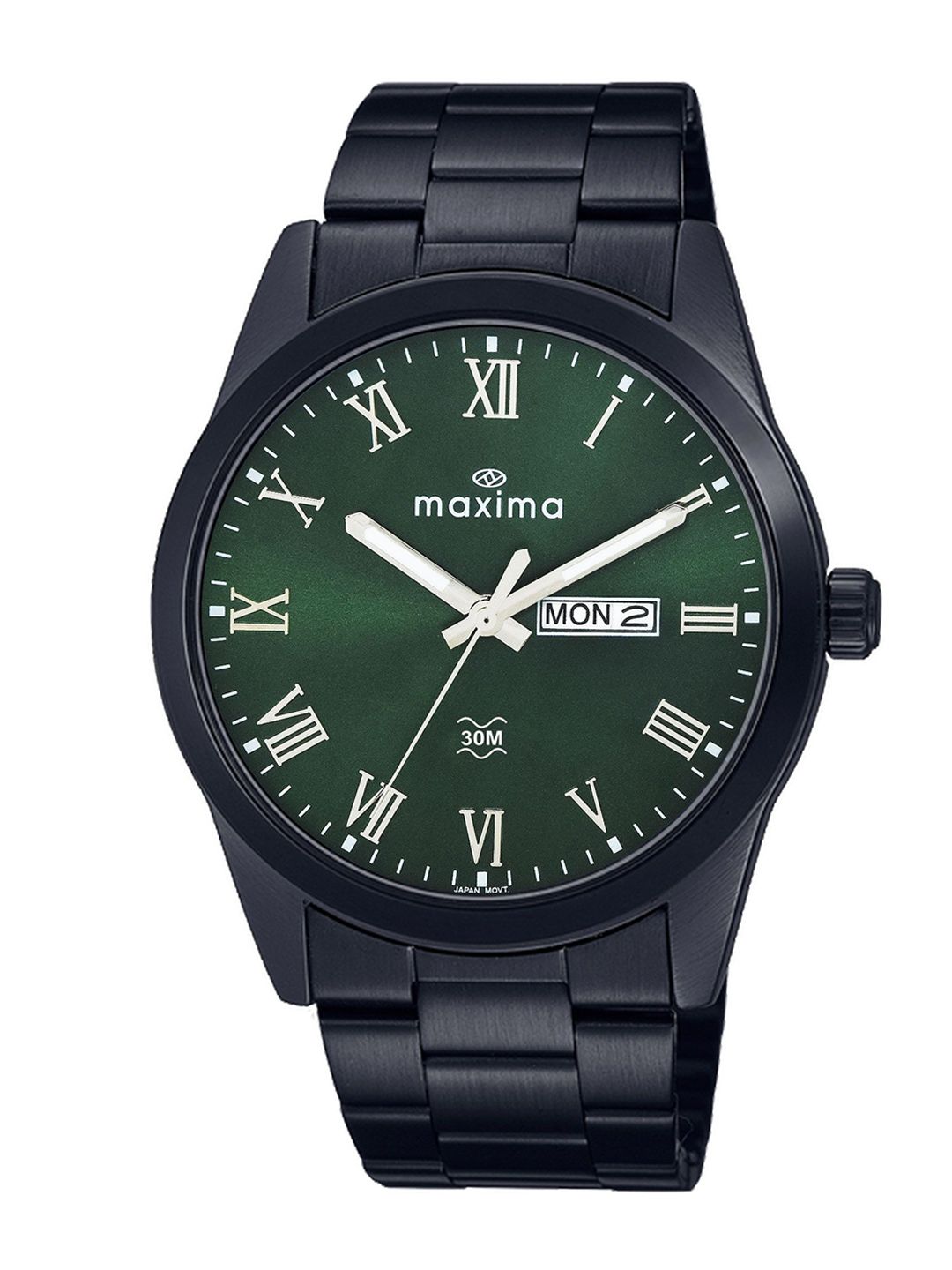 Buy maxima Men Brass Dial & Stainless Steel Bracelet Style Straps