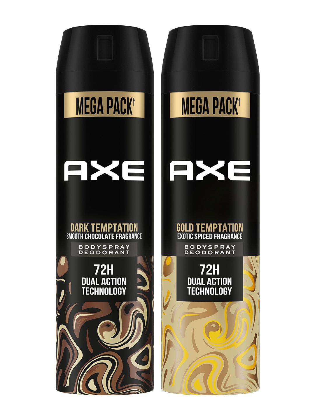AXE Pack of 2 Dark Temptation & Gold Temptation Body Spray For Men - 215ml Each