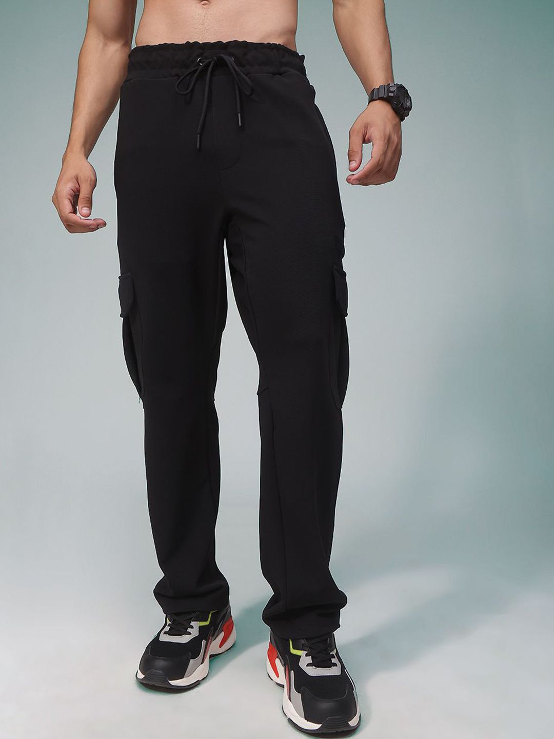 MADSTO Men Straight Fit Cargo Trousers