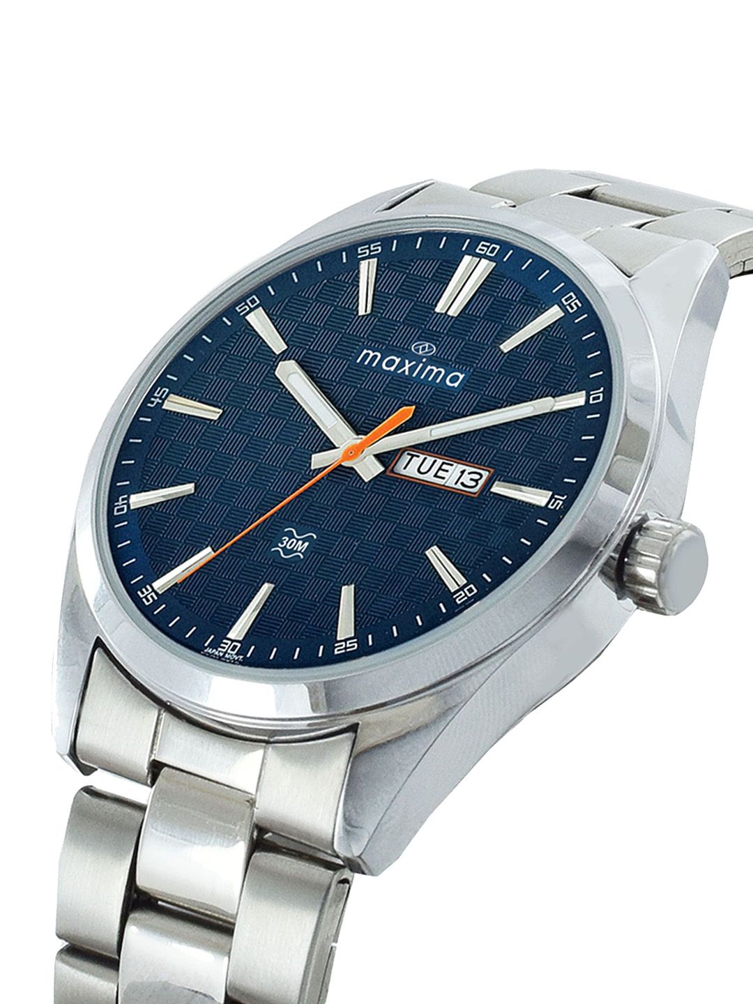 Buy maxima Men Brass Dial & Stainless Steel Bracelet Style Straps