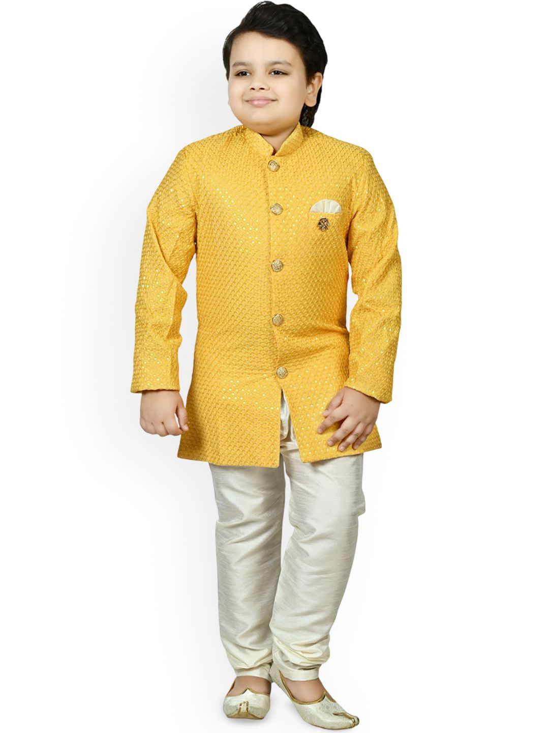 Arshia Fashions Boys Sequinned Embroidered Sherwani