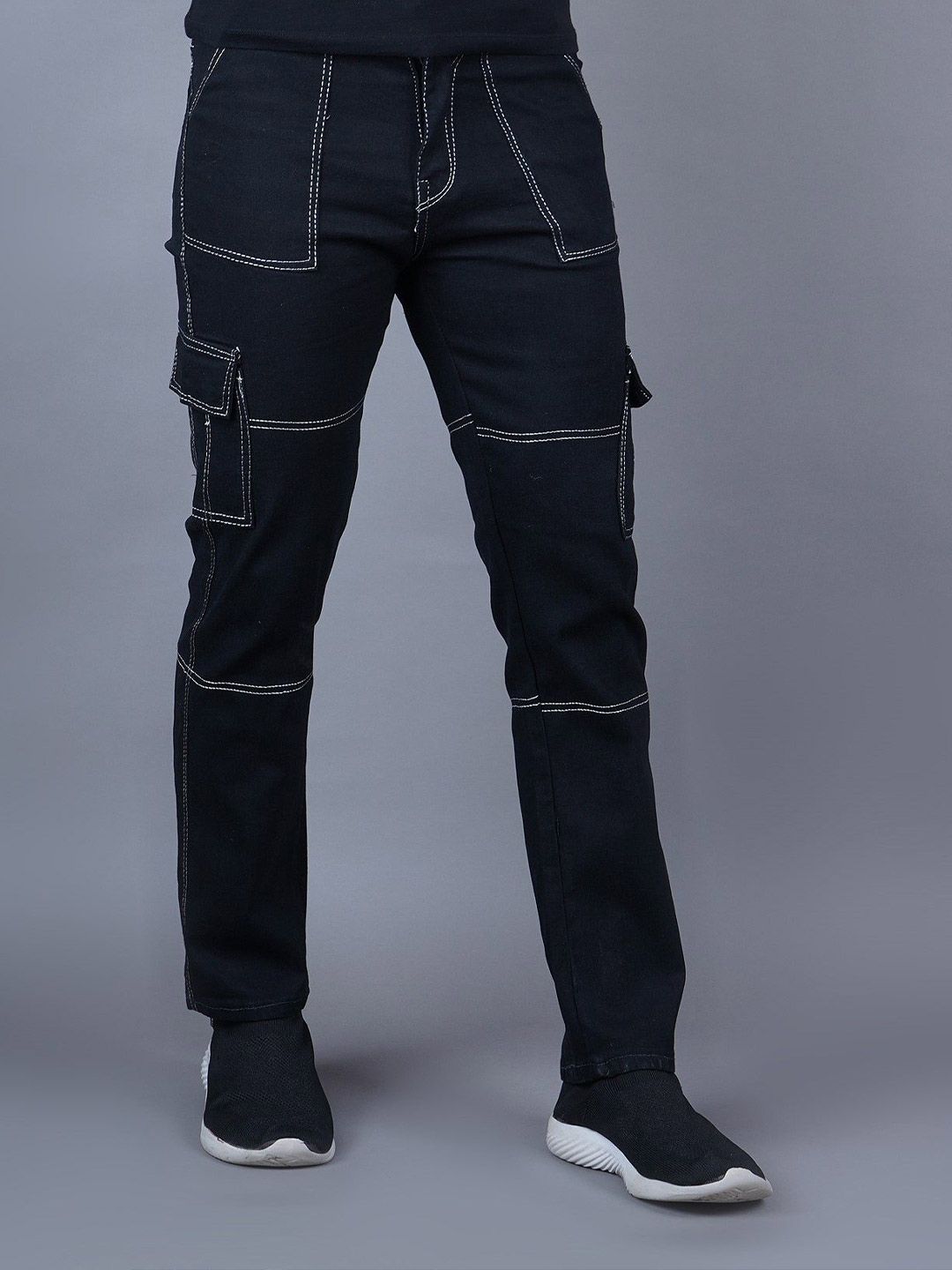 SZN Men Classic Straight Fit Mid-Rise Low Distress Jeans