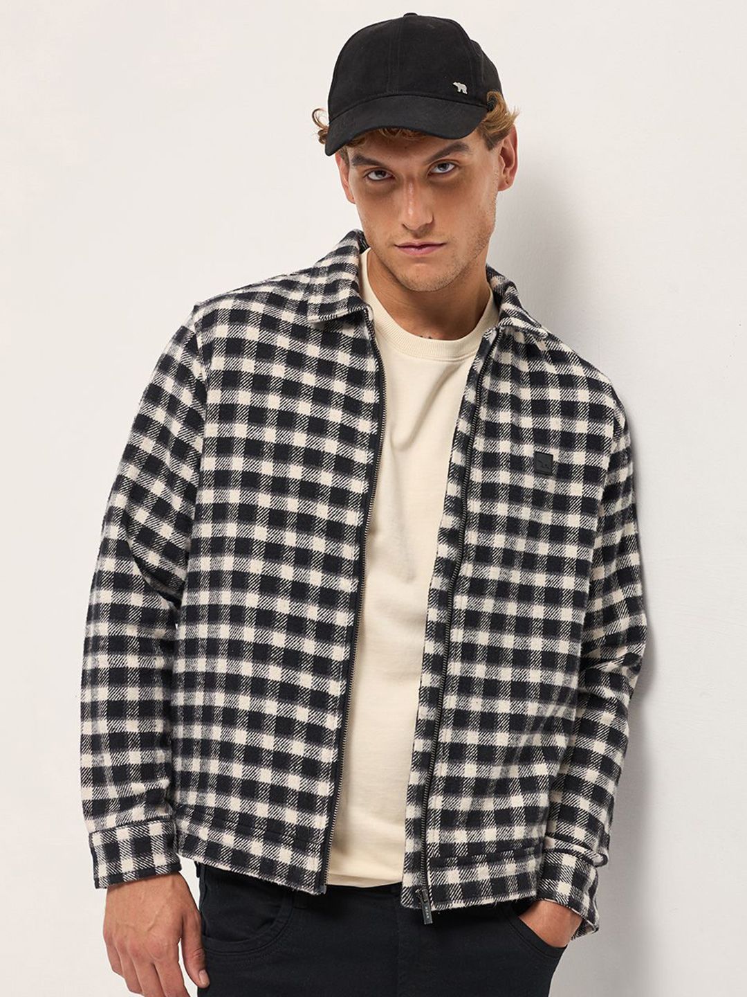 THE BEAR HOUSE Checked Pure Cotton Lightweight Outdoor Bomber Jacket