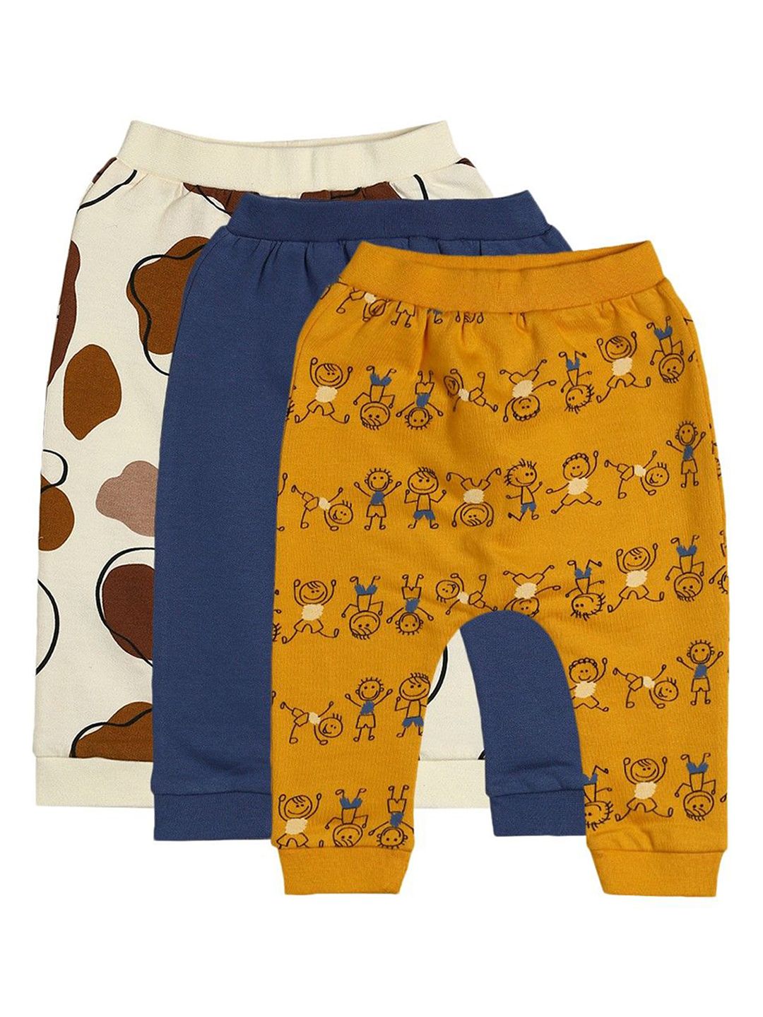 MINI KLUB Boys Pack Of 3 Printed Cotton Trousers