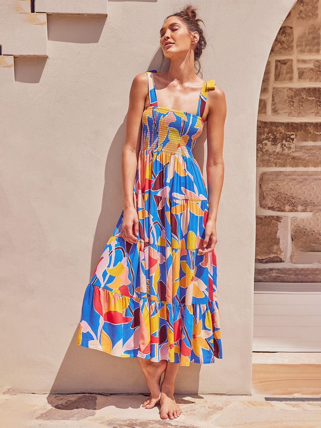 Buy DressBerry Print Fit & Flare Maxi Dress - Dresses for Women 33510244 |  Myntra
