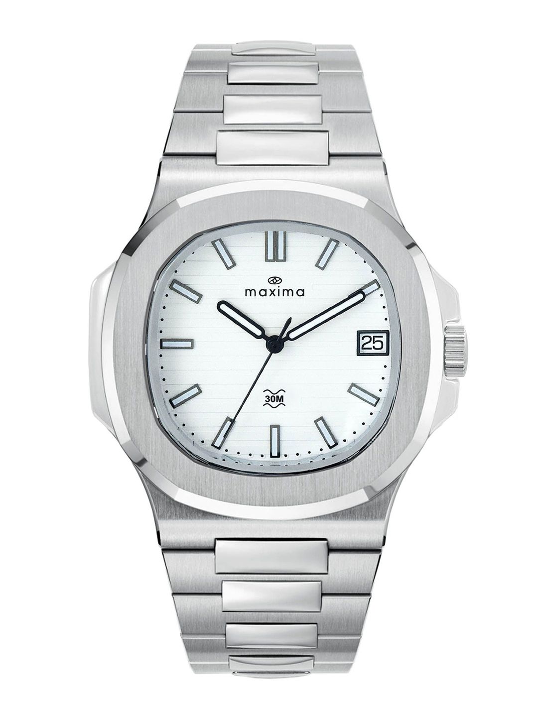 Buy maxima Men Brass Dial & Stainless Steel Bracelet Style Straps