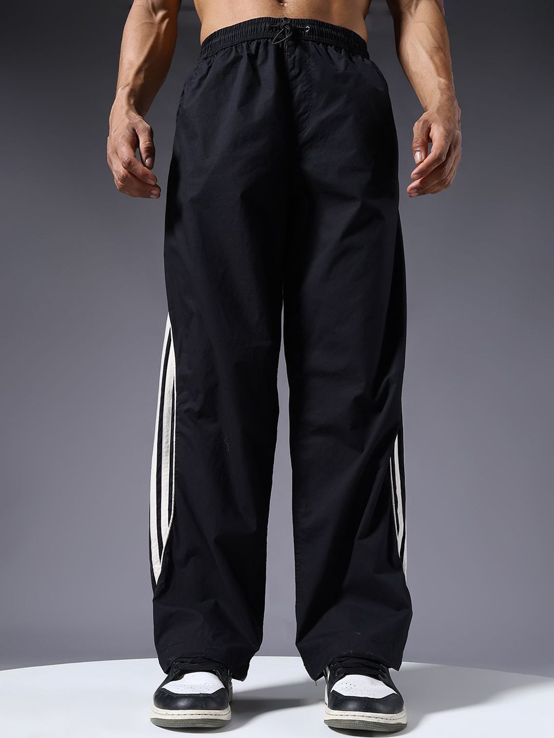 Buy PRONK Men Relaxed-Fit Nylon Track Pants - Track Pants for Men
