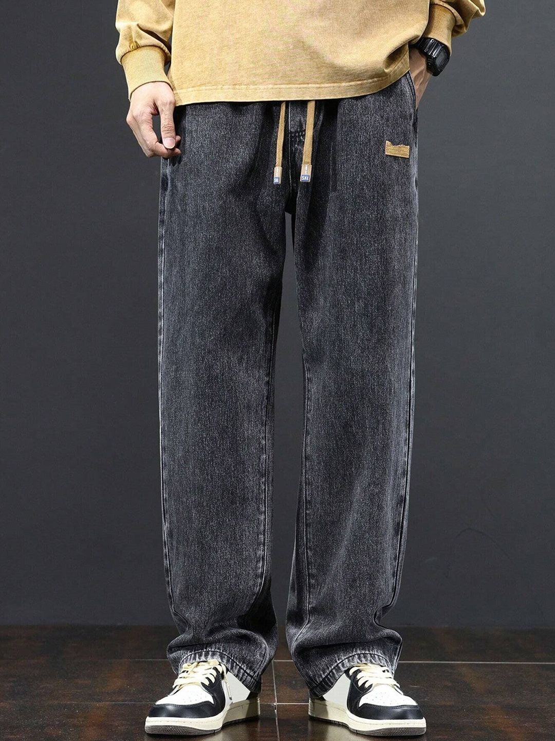 SZN Men Regular Fit High-Rise Low Distress Jeans