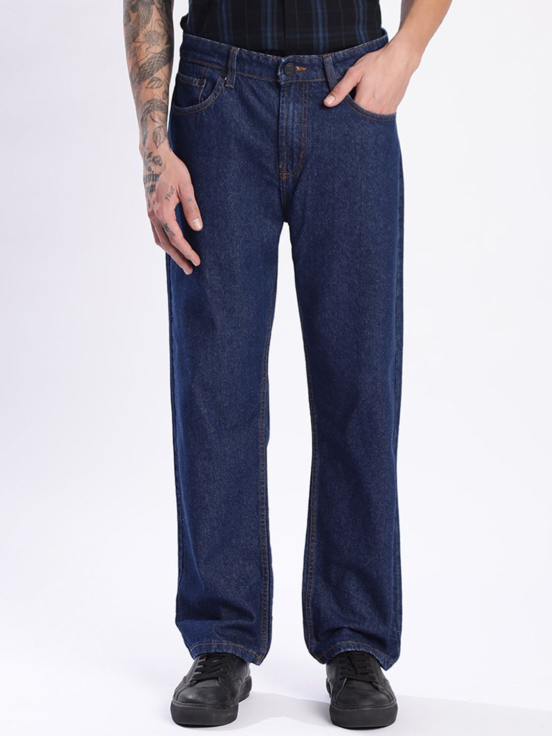 Bene Kleed Men Blue Straight Fit Mid-Rise Cotton Jeans