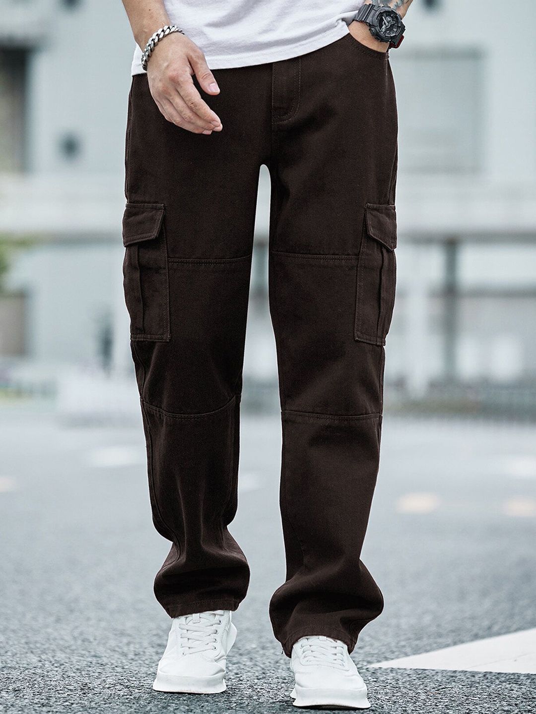 SZN Men Regular Fit High-Rise Clean Look Cotton Jeans