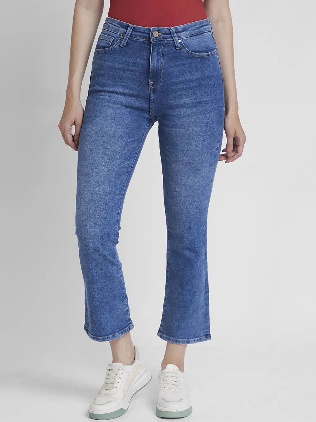 SPYKAR SPYKAR Women Bootcut Mid-Rise Heavy Fade Stretchable Jeans
