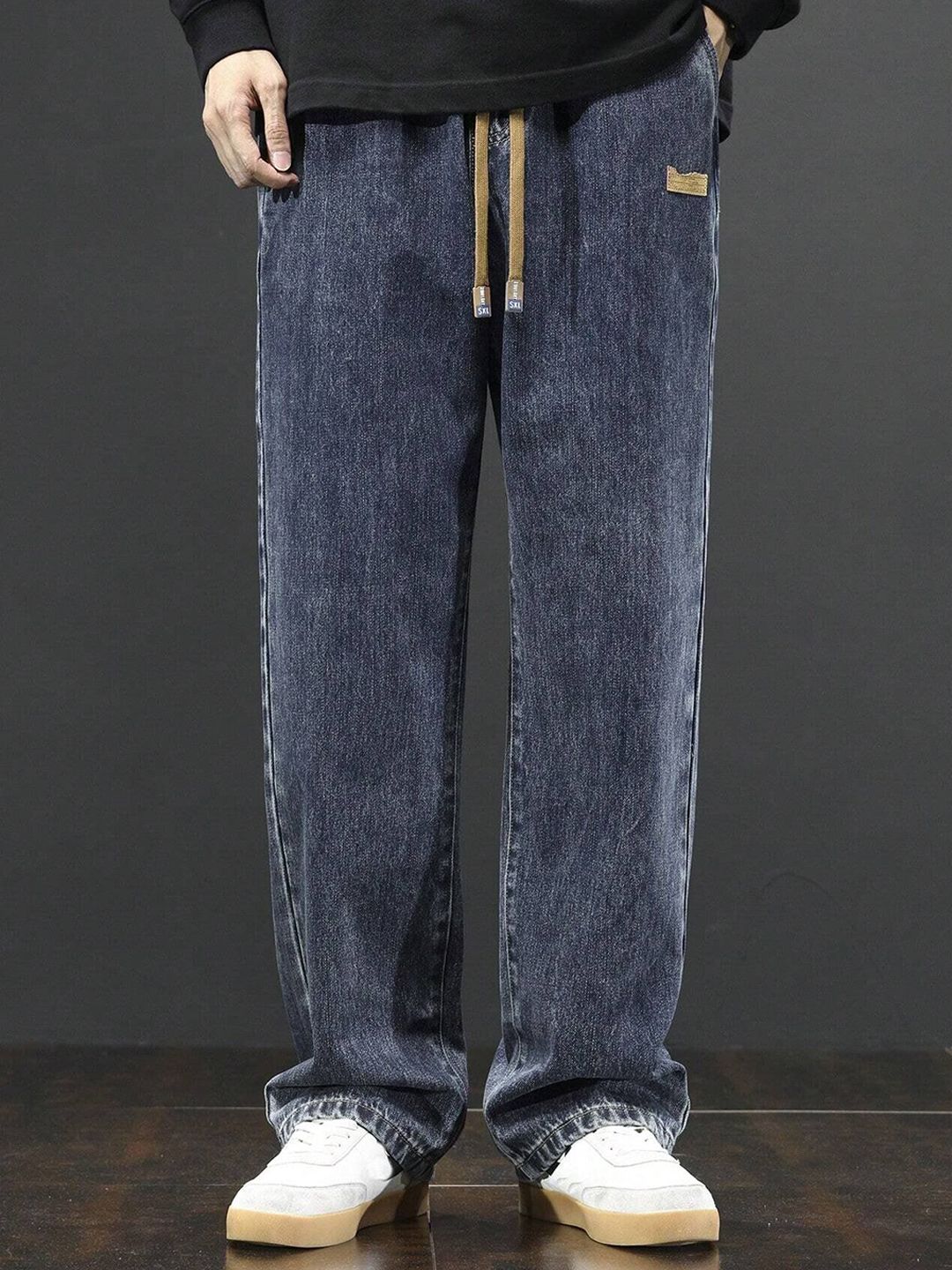 SZN Men Relaxed Fit High-Rise Dark Jeans
