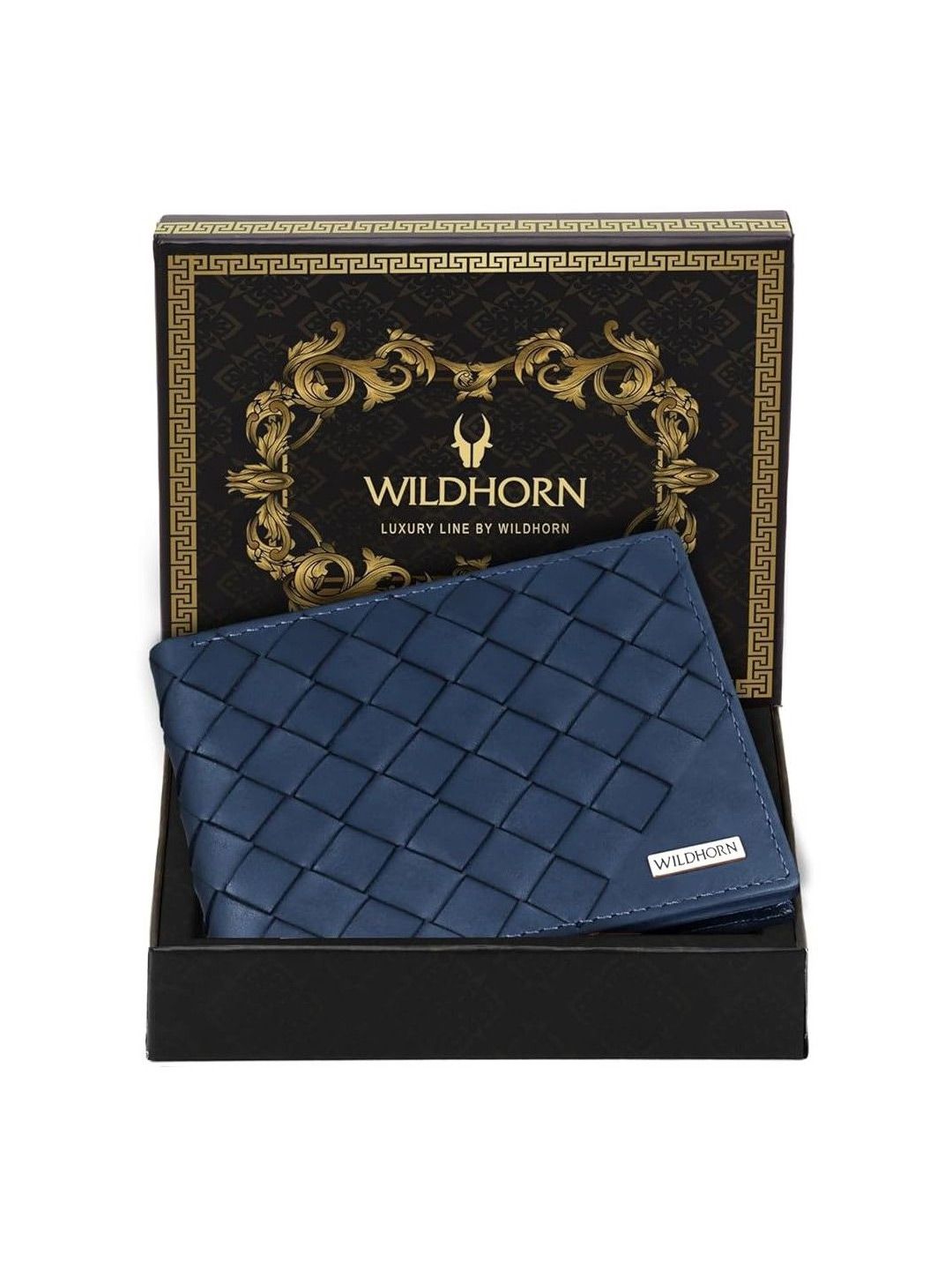 WildHorn Men Textured Leather Two Fold Wallet