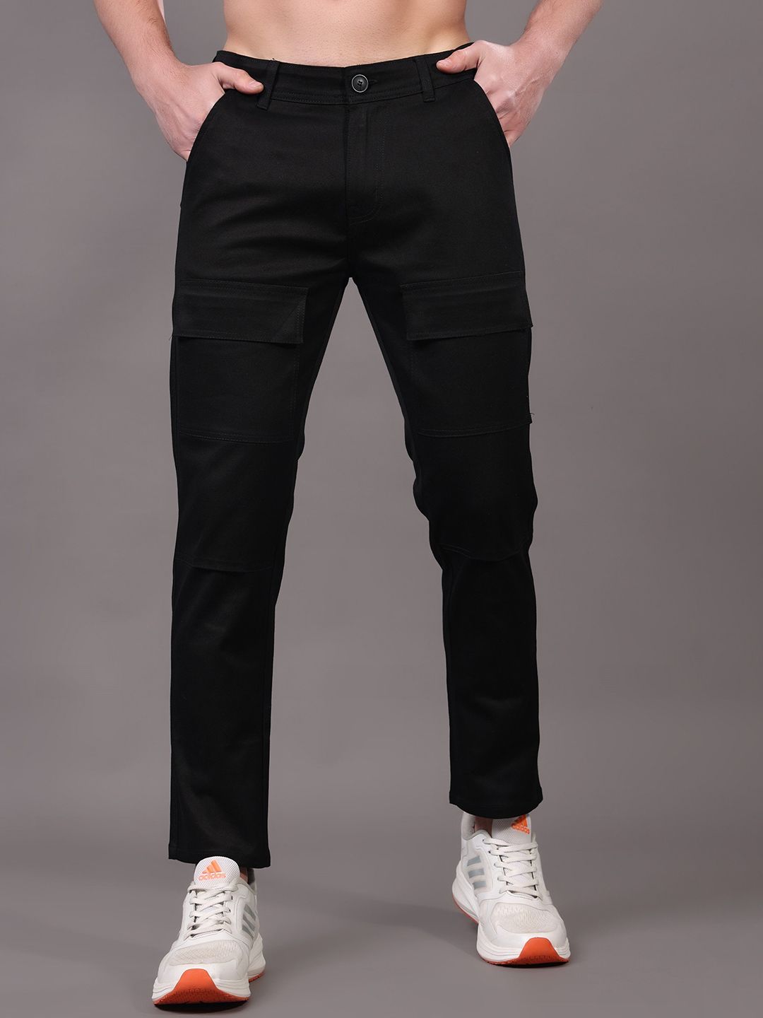 ZAYSH Men Slim Fit Mid-Rise Cotton Cargo Styles Jeans