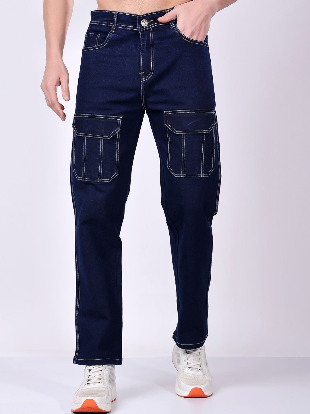 ZAYSH Men Slim Fit Mid-Rise Cargo Styles Jeans