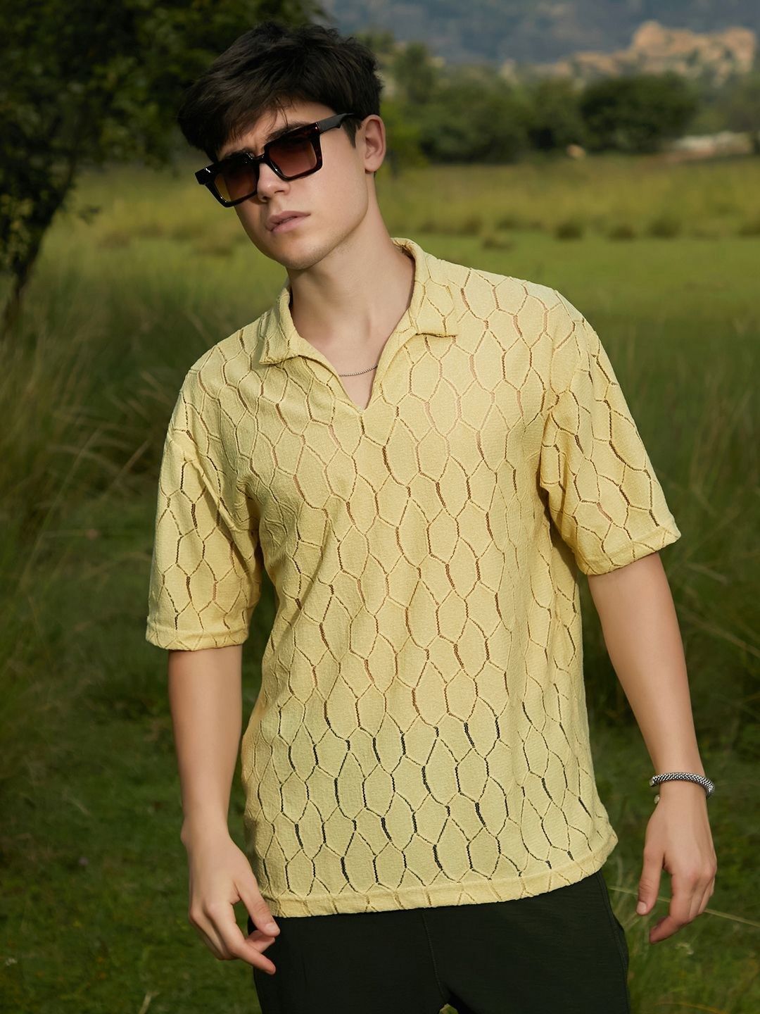 CAHOOT Men Polo Collar Pockets T-shirt