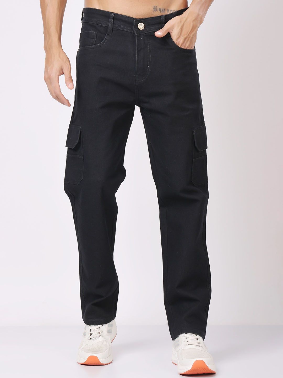 ZAYSH Men Regular Fit Mid-Rise Cargo Styles Cotton Jeans