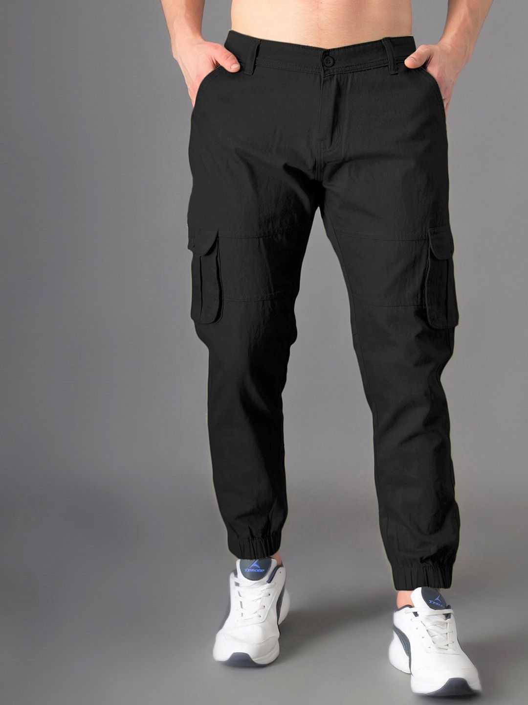 ZAYSH Men Jogger Fit Mid-Rise Dark Jeans
