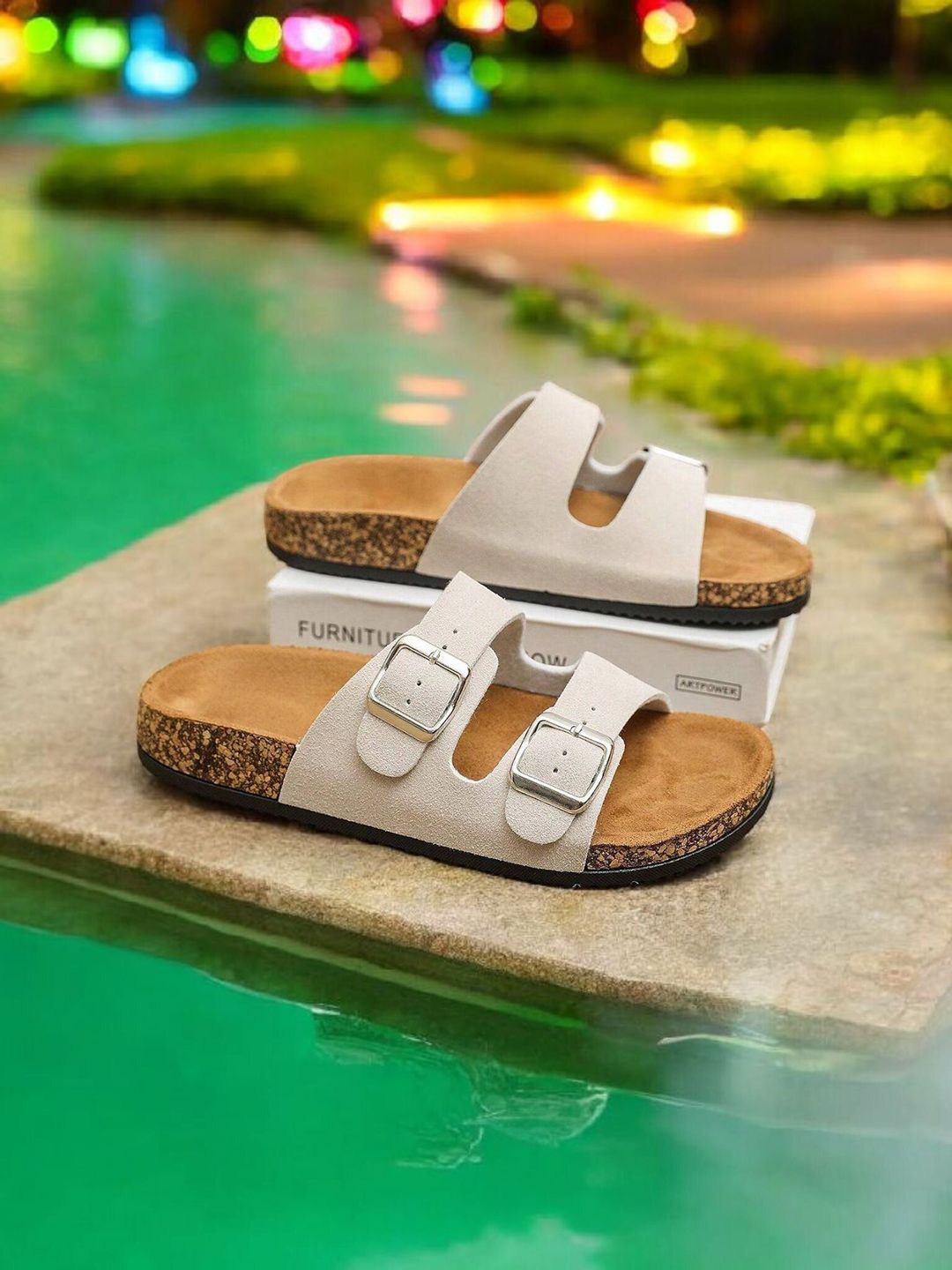 Layasa Women Open Toe Flats with Buckles