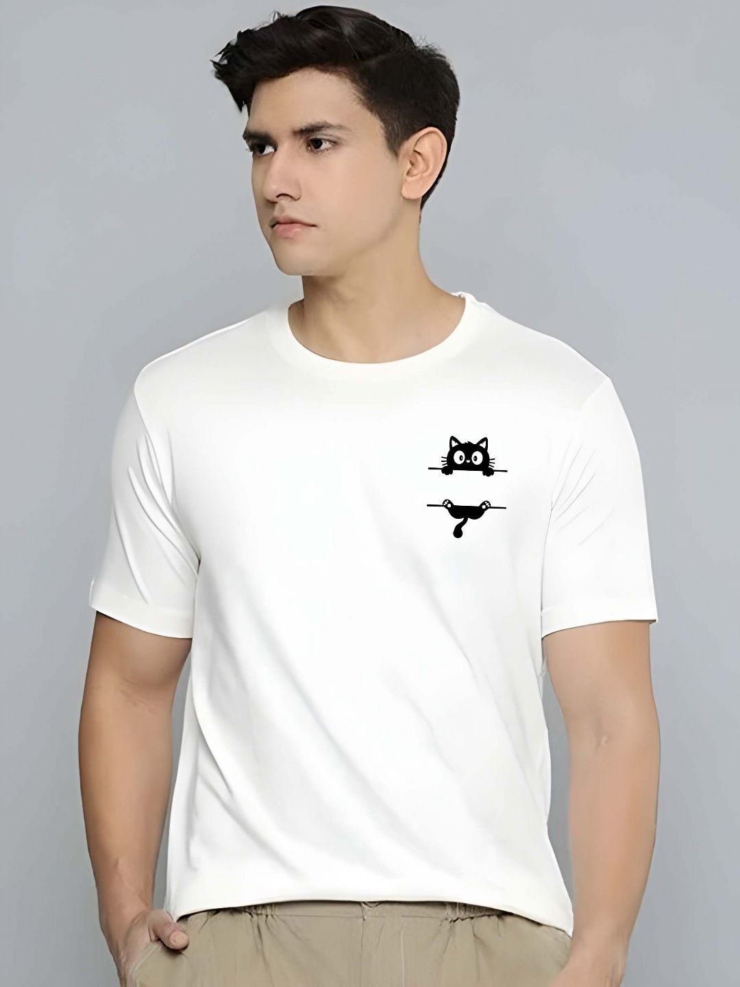KAIDO Men Graphic Printed Round Neck Cotton T-shirt
