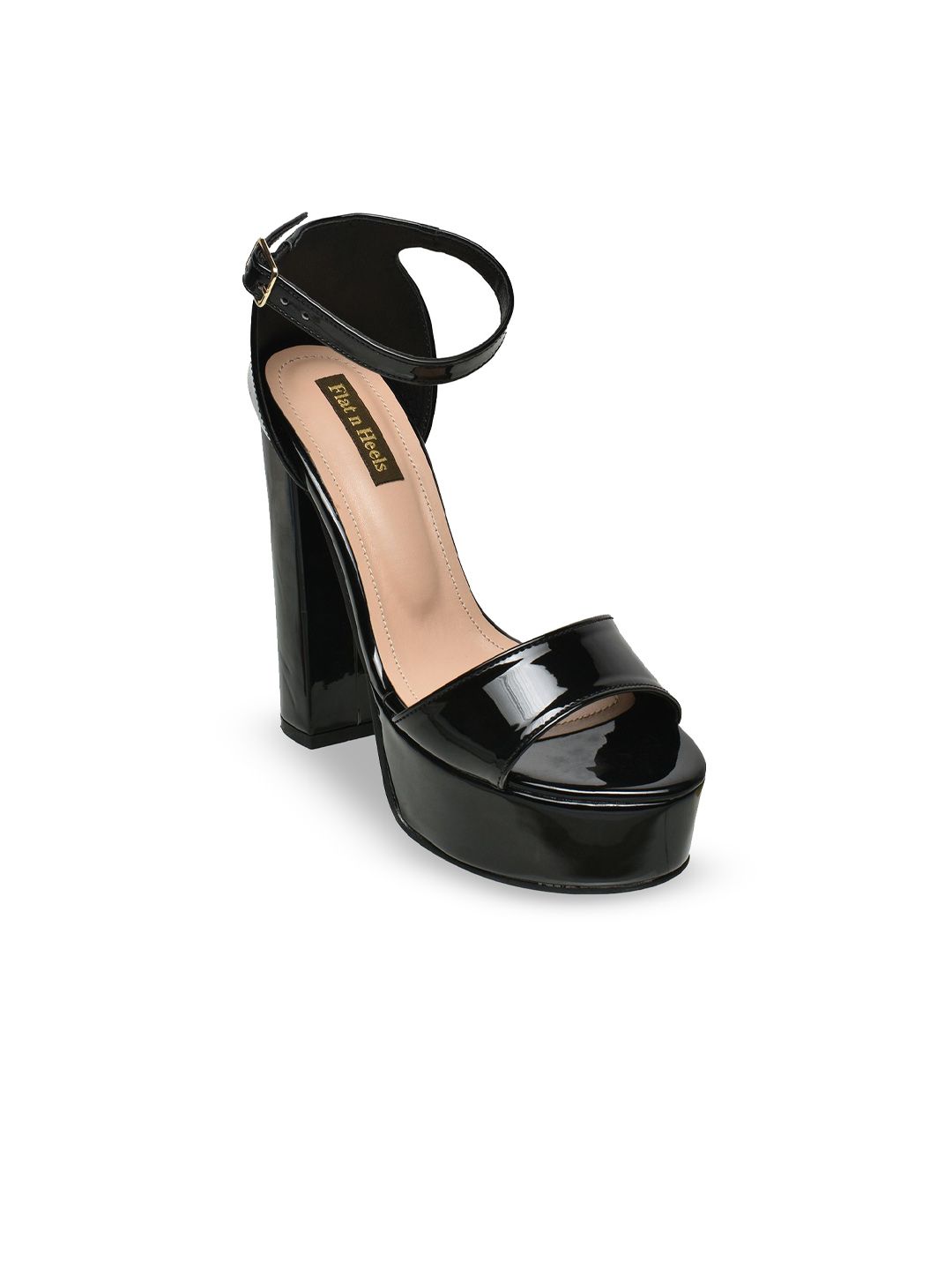 Flat n Heels Block Sandals with Buckles