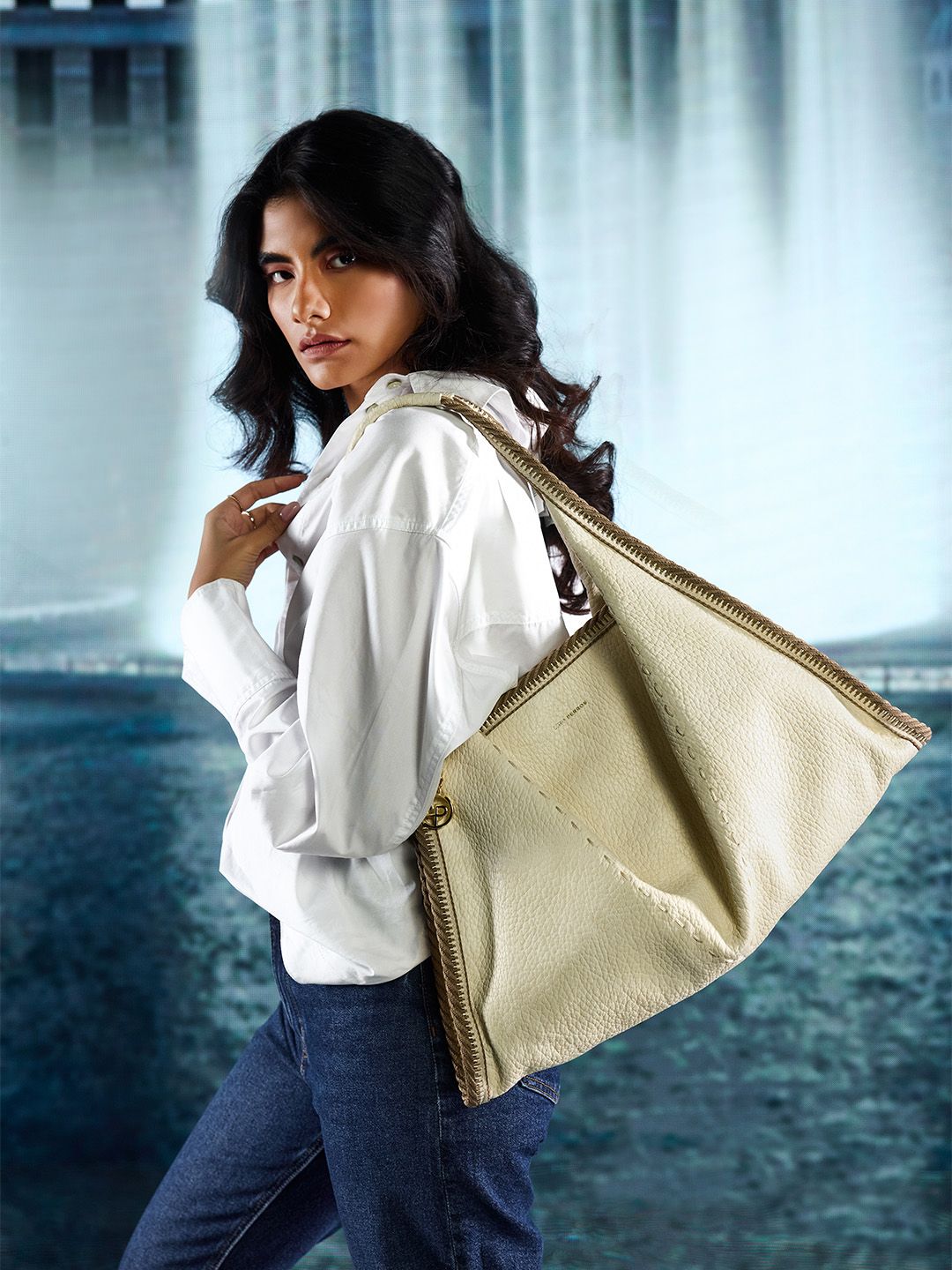 Buy Lino Perros Avril Coffee Stylized Hobo Tote - Handbags for