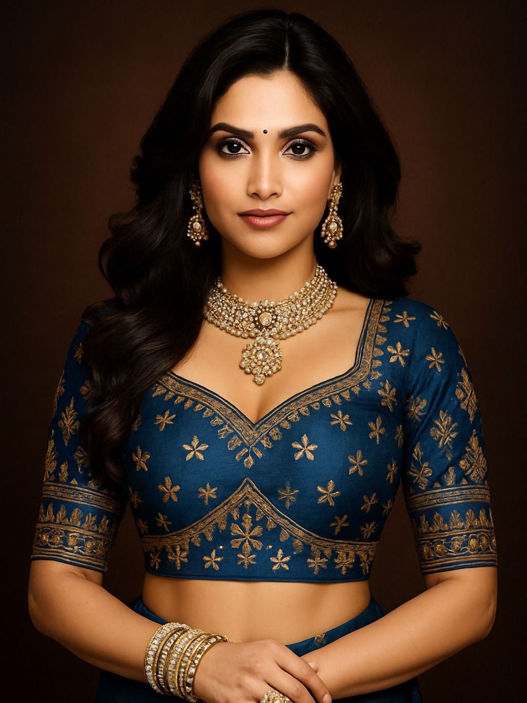Buy VRAGI Embroidered Sweetheart Neck Saree Blouse - Saree Blouse