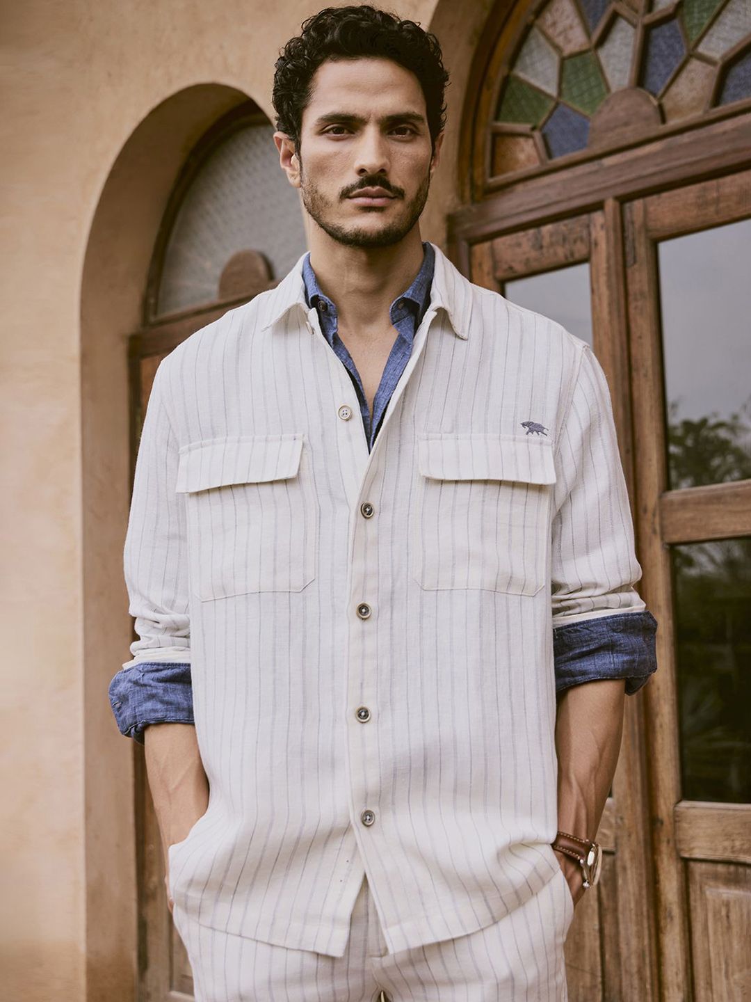 Andamen Men's Casual Linen Woven Jacket
