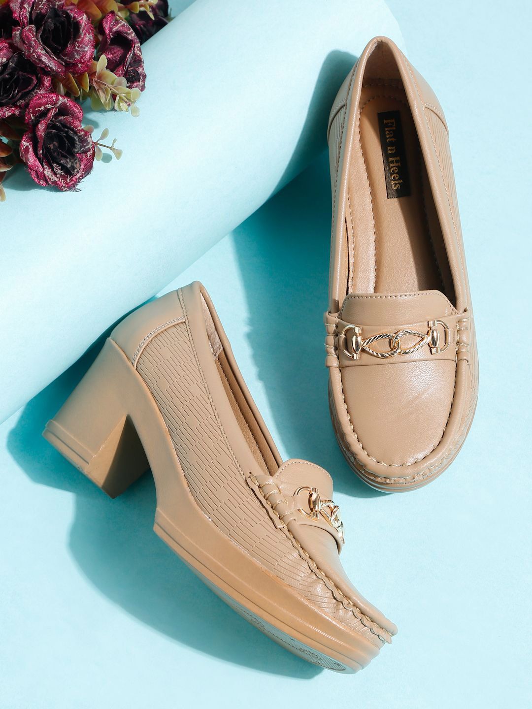 Flat n Heels Women Round Toe Block Heel Mary Janes