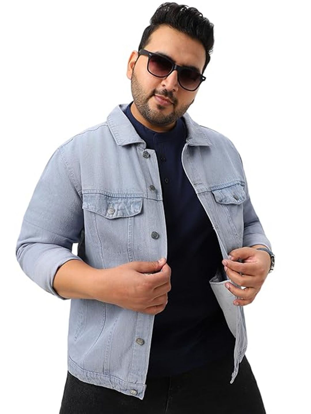 Moda Rapido Spread Collar Denim Jacket