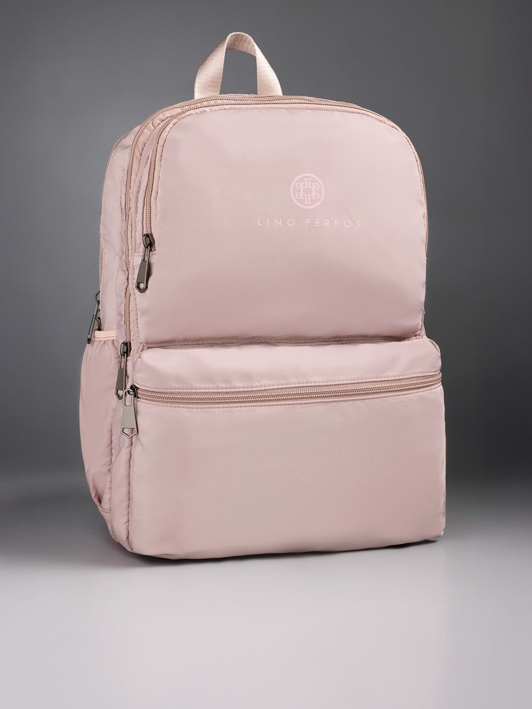 Lino Perros Women Dusty Pink Solid 13 Inch Laptop Backpack