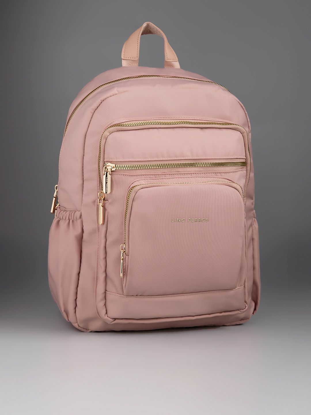 Lino Perros Lino Perros Women Peach-Coloured Solid Backpack