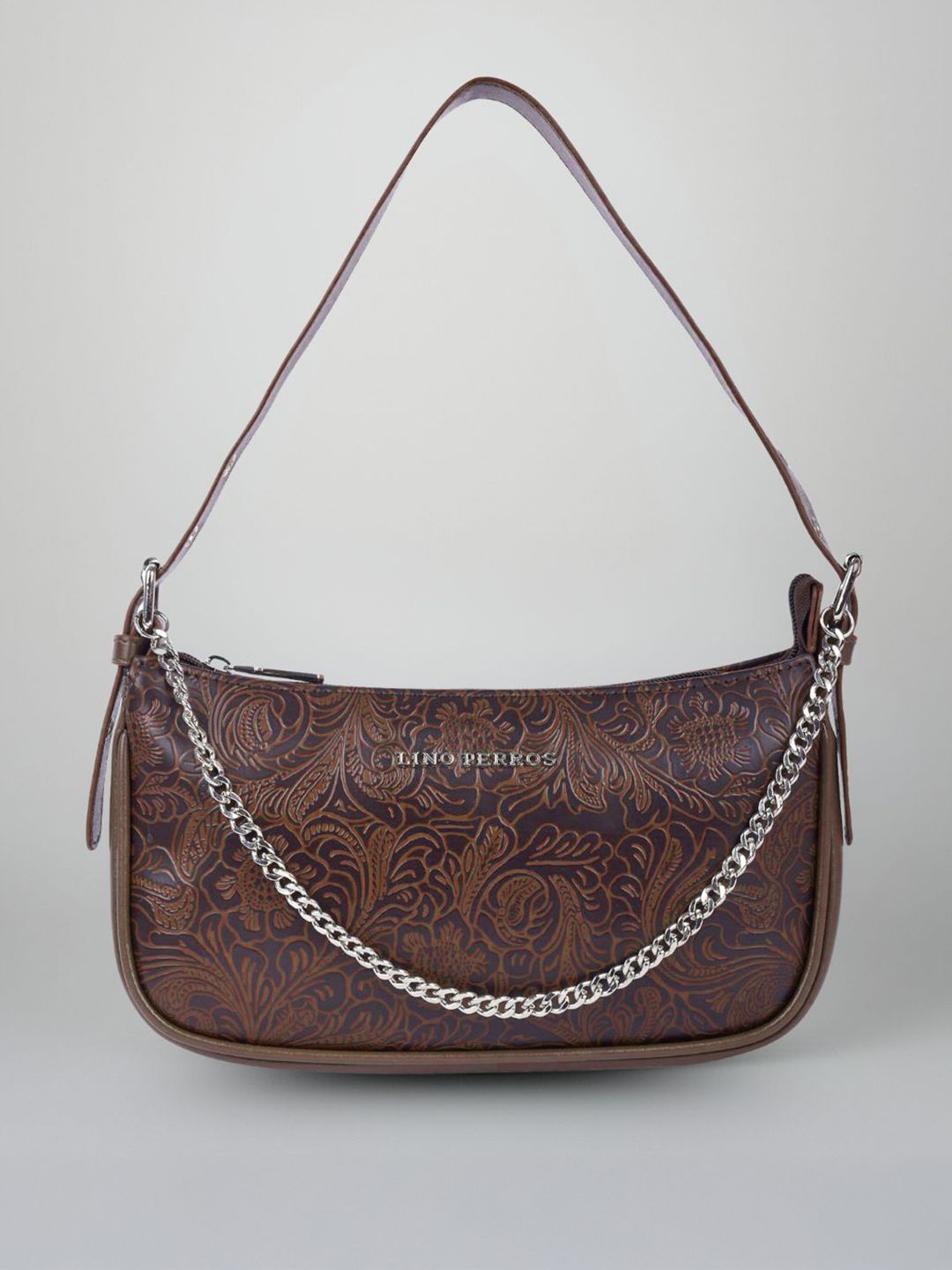 Lino Perros Lino Perros Floral Textured Structured Baguette Bag