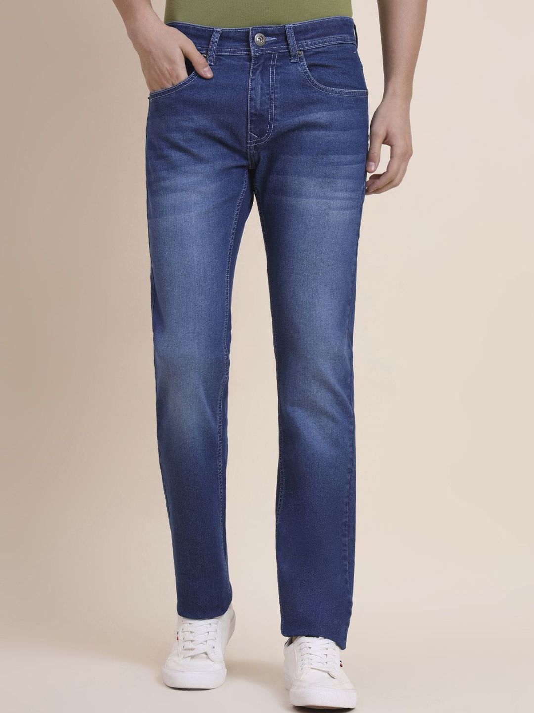 Greenfibre Men Slim Fit Mid-Rise Heavy Fade Jeans