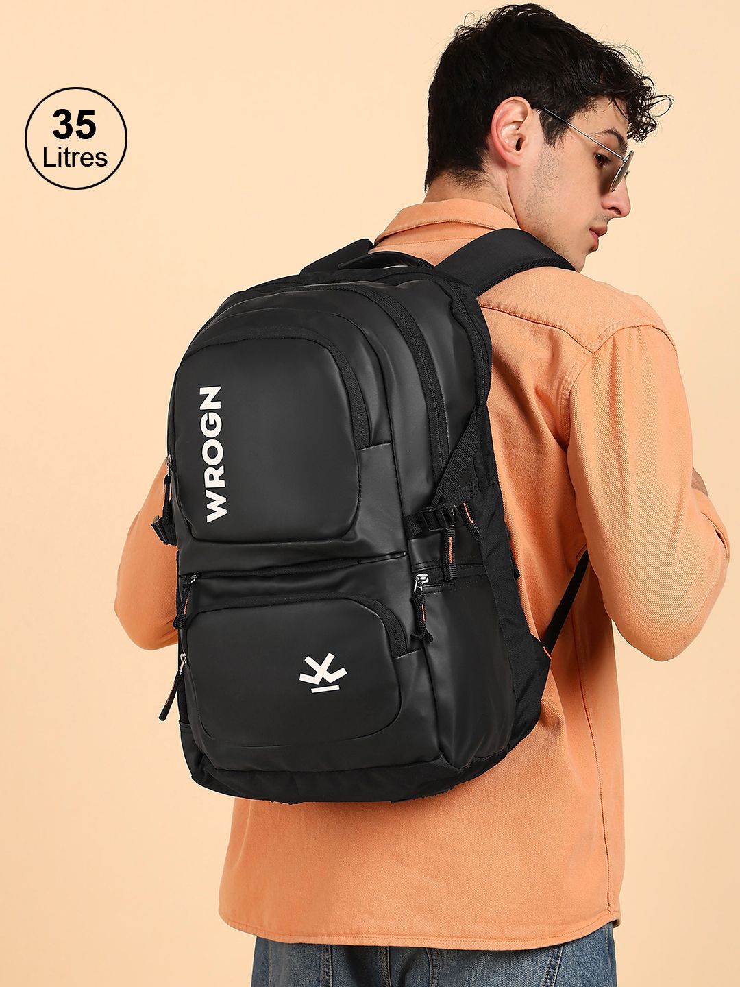 WROGN Brand Logo Backpack with Reflective Strip 23L 35 L Price in India