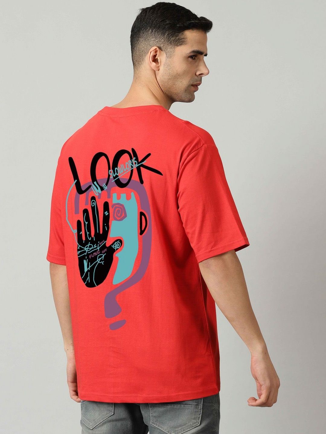 CRYPTIC Graphic Printed Drop-Shoulder Sleeves Oversized Cotton T-shirt