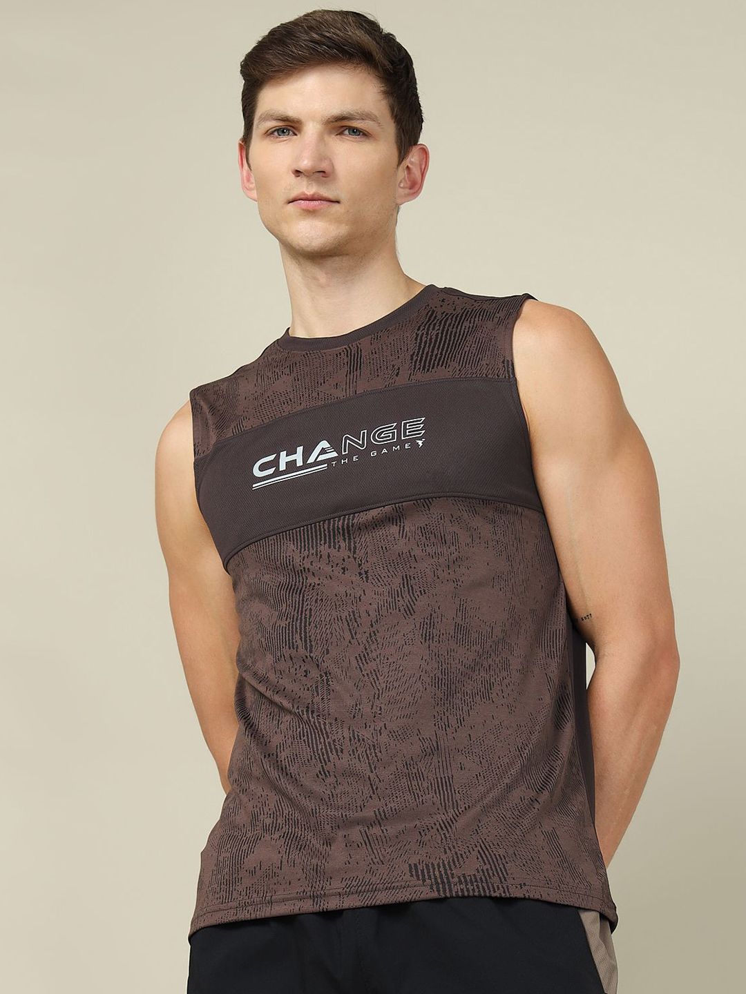 Buy Technosport Men Printed Slim Fit Round Neck Sports Technocool