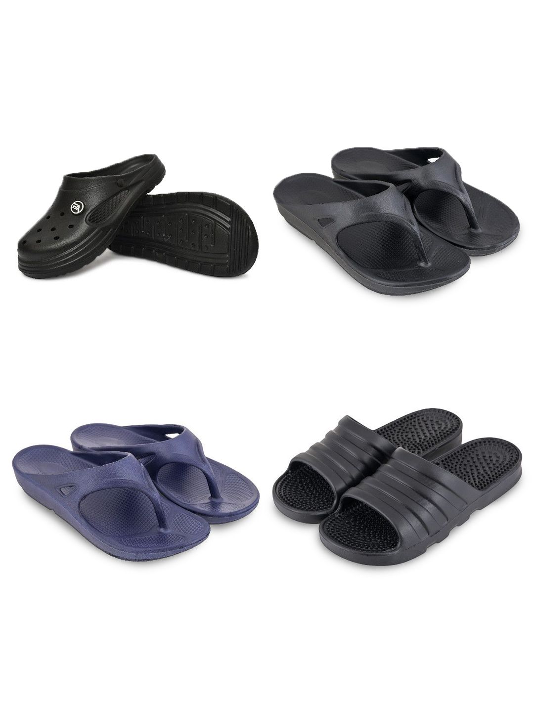 Feel alive Set Of 4 Ultra-Comfortable Lightweight Thong Flip-Flops
