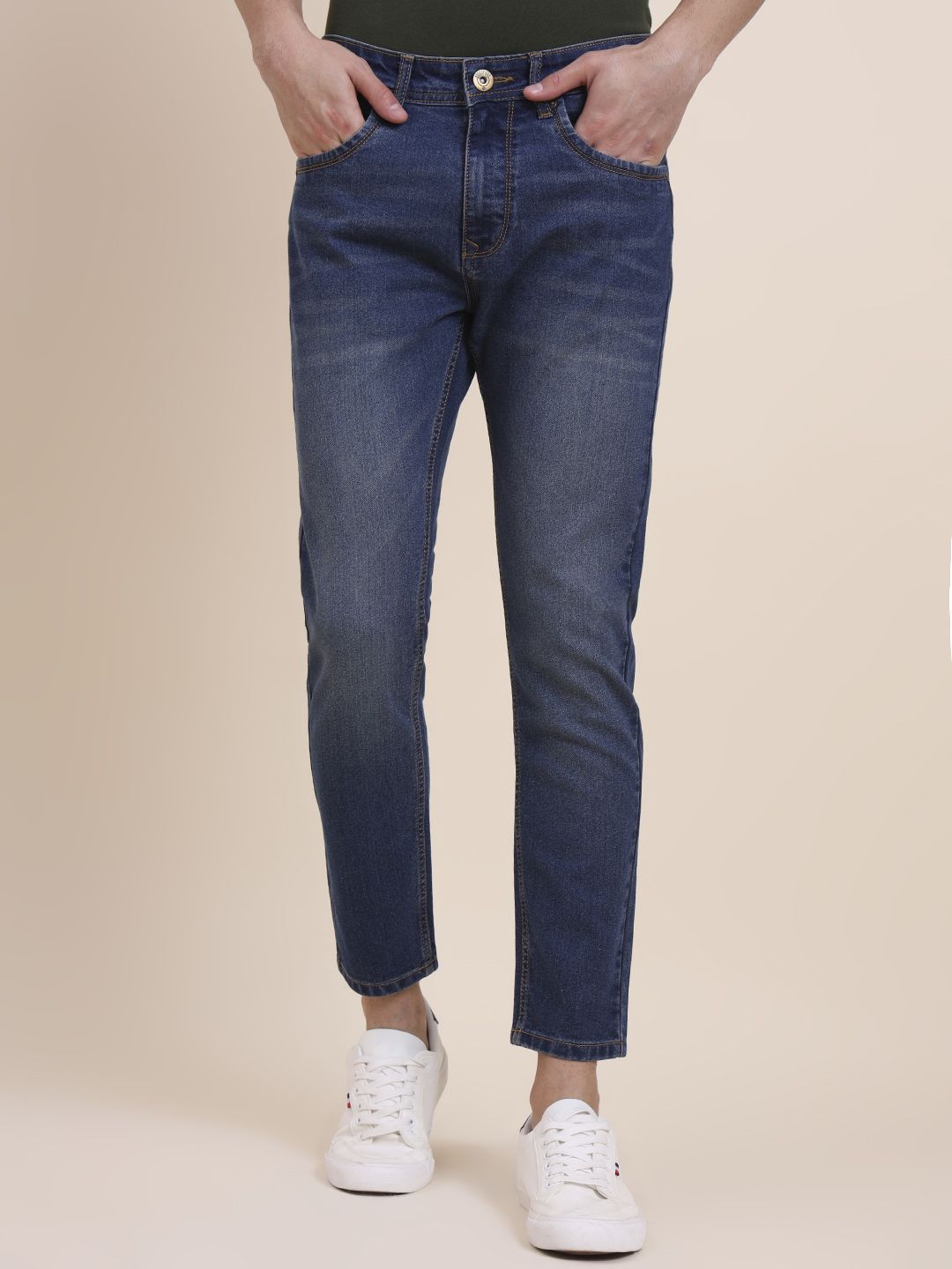 Greenfibre Men Slim Fit Mid-Rise Light Fade Jeans