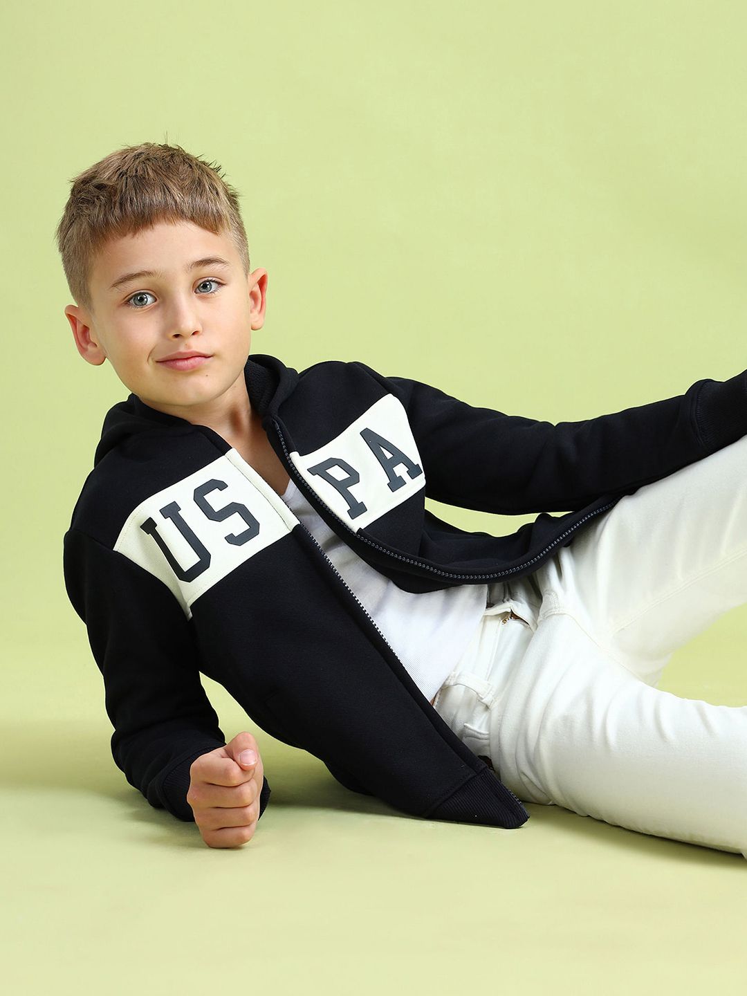 U.S. Polo Assn. Kids U.S. Polo Assn. Kids Boys Colourblocked Hooded Sweatshirt