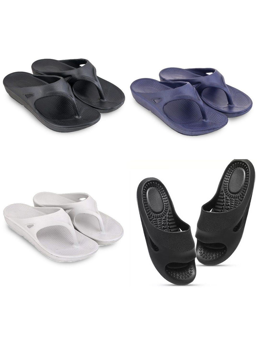 Feel alive Men Set Of 4 Ultra-Comfortable Lightweight EVA Flip Flops